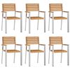 vidaXL Garten-Ess-Set 7 pcs Braun Massives Teakholz