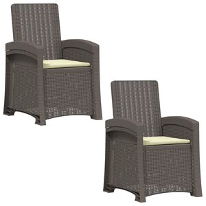 vidaXL Liegesessel Garten Rattan-Optik 2 stk. Hellgrau und Creme PP