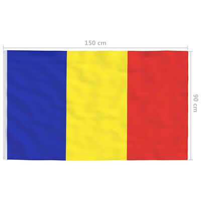 vidaXL Flagge Rumäniens und Mast Aluminium 6 m