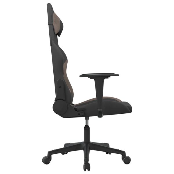 vidaXL Gaming-Stuhl Schwarz und Taupe Stoff