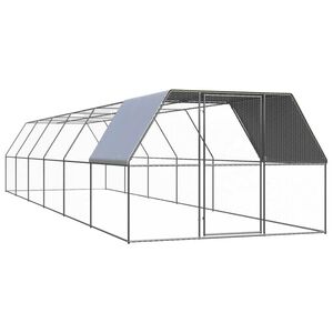 vidaXL Outdoor-H&uuml;hnerk&auml;fig 3x12x2 m Verzinkter Stahl