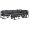 vidaXL Gartensofa-set mit Kissen 6 pcs Schwarz Aluminium