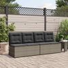 vidaXL Gartenbank mit Kissen Grau Poly Rattan
