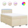 vidaXL Boxspringbett mit Matratze Creme 120x200 cm Stoff