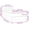 vidaXL Boxspringbett mit Matratze & LED Dunkelgrau 100x220 cm Samt