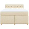 vidaXL Boxspringbett mit Matratze Creme 140x190 cm Stoff
