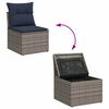 vidaXL 7-tlg. Garten-Sofagarnitur mit Kissen Grau Poly Rattan Akazie