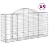 vidaXL Gabionen mit Hochbogen 8 Stk. 200x50x100/120cm Verzinktes Eisen