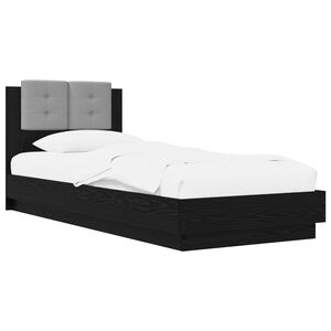 vidaXL Bettgestell mit Kopfteil Schwarze Eiche 80 x 200 cm