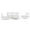 vidaXL 5-tlg. Garten-Lounge-Set Wei&szlig; Kiefer Massivholz