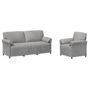 vidaXL Sofa Set 2 stk. Hellgrau Samt