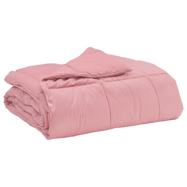 vidaXL Sommerdecke Gepolstert Rosa 200 x 220 cm Mikrofaser