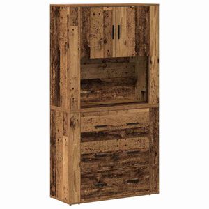 vidaXL Highboard mit Schubladen Altholz 80 x 33 x 150 cm Holzwerkstoff