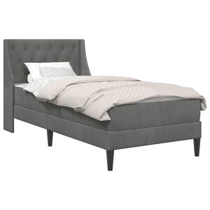 vidaXL Bettgestell mit Matratze Dunkelgrau 80 x 200 cm Samt