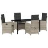 vidaXL Garten Essgruppe 5 stk. Hellgrau Poly-Rattan