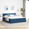 vidaXL Ottoman-Bett mit Matratze Blau 200x200 cm Stoff