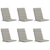 vidaXL Hochlehner-Auflage GEMERT 6 stk. 100 % Polyester Grau