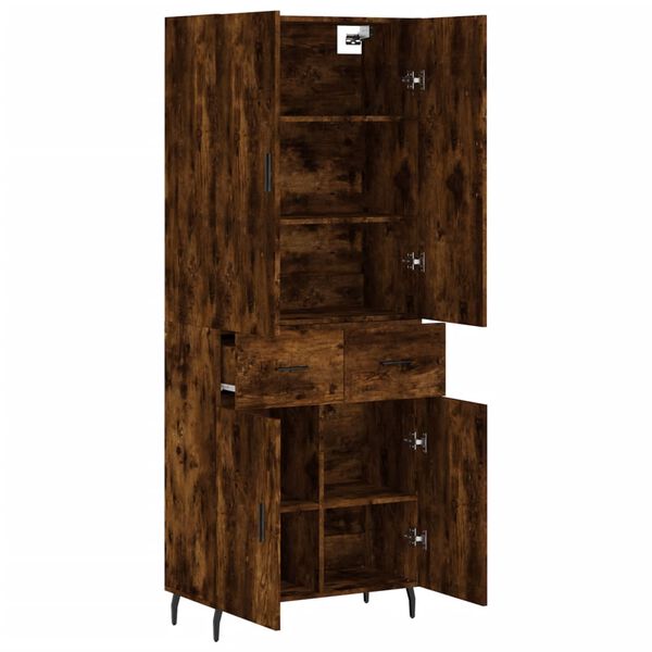 vidaXL Highboard Räuchereiche 69,5x34x180 cm Holzwerkstoff