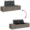 vidaXL Gartensofa-set mit Kissen mit Speicher 12 pcs Grau Poly Rattan