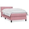 vidaXL Boxspringbett mit Matratze Rosa 80x220 cm Samt