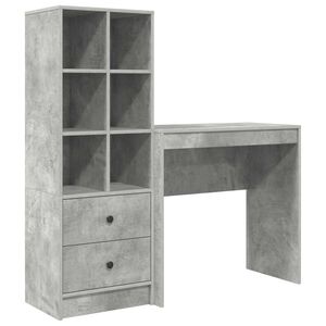 vidaXL Schreibtisch Beton Grau 125,5 x 40 x 127 cm 2 stk.