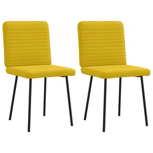 vidaXL Esszimmerst&uuml;hle 2 Stk. Gelb Samt