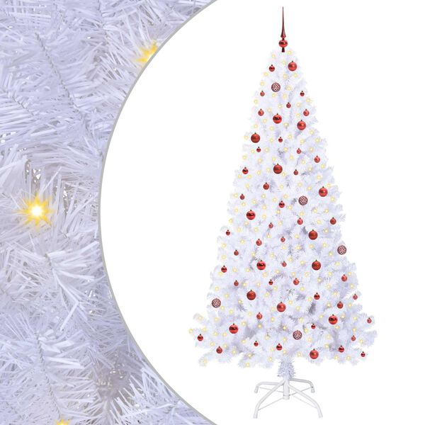 vidaXL K&uuml;nstlicher Weihnachtsbaum Wei&szlig; 240 cm PVC und Stahl