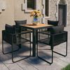 vidaXL 5-tlg. Garten-Essgruppe PVC Rattan Schwarz und Braun