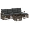 vidaXL Gartensofa-set 6 Stk. Grau Poly-Rattan