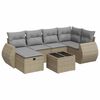 vidaXL 6-tlg. Garten-Sofagarnitur mit Kissen Beige Poly Rattan