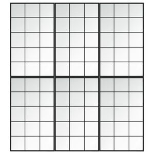 vidaXL Wandspiegel 6 Stk. Schwarz 100x60 cm Metall