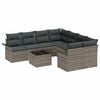 vidaXL Gartensofa-set 9 stk. Grau Poly-Rattan