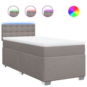 vidaXL Boxspringbett mit Matratze Taupe 80x200 cm Stoff