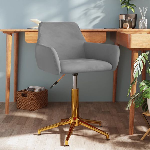 vidaXL Esszimmerstuhl Drehbar Hellgrau Samt