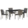 vidaXL Garten Essgruppe mit Kissen 5 pcs Grau Poly-Rattan
