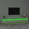 vidaXL TV-Schrank mit LED-Leuchten Betongrau 270x35x40 cm