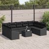 vidaXL Garten-Sofa-Set 10 pcs Schwarz Poly Rattan