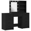 vidaXL Schminktisch 3 Stk. Schwarz 40 x 41 x 135 cm Holzwerkstoff