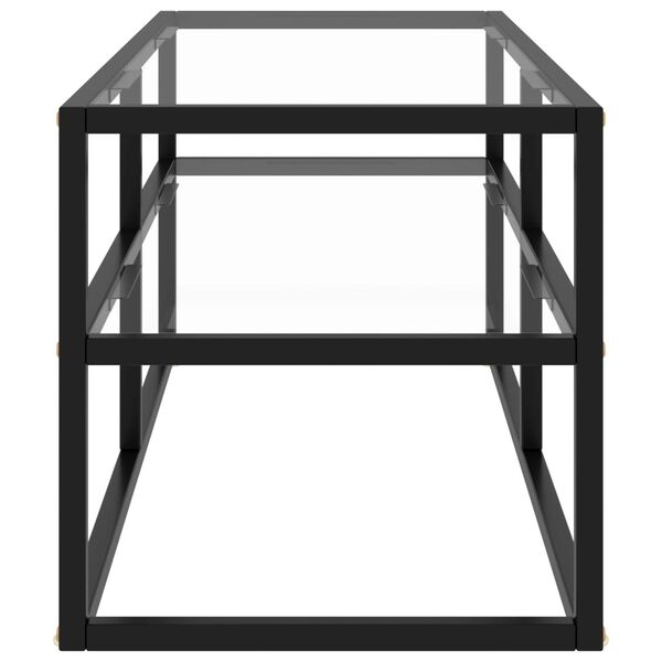 vidaXL TV-Schrank Schwarz mit Hartglas 100x40x40 cm