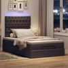 vidaXL Ottoman-Bett mit Matratze & LEDs Dunkelbraun 120x190 cm Stoff