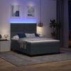 vidaXL LED Boxspringbett mit Matratze Dunkelgrau 140 x 200 cm Stoff