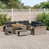 vidaXL Gartensofa-set mit Kissen 17 pcs Grau Poly-Rattan