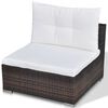 vidaXL 6-tlg. Garten-Lounge-Set mit Kissen Poly Rattan Braun