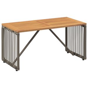 vidaXL Tisch f&uuml;r Outdoor Grau und Braun 80 x 40 x 40 cm Poly-Rattan