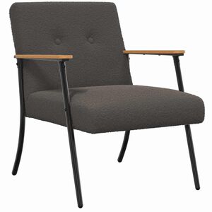 vidaXL Sessel Dunkelgrau Lockiger woll&auml;hnlicher Stoff
