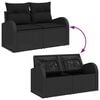 vidaXL Garten-Sofa-Set mit Kissen mit Speicher 8 pcs Schwarz