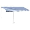 vidaXL Standmarkise Manuell Einziehbar 400x300 cm Blau/Wei&szlig;