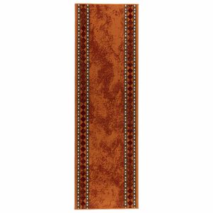 vidaXL Teppichl&auml;ufer FLORNES Gewebt Orange 67 cm x 150 cm PP 7 mm