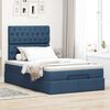 vidaXL Ottoman-Bett mit Matratze & LEDs Blau 120x190 cm Stoff