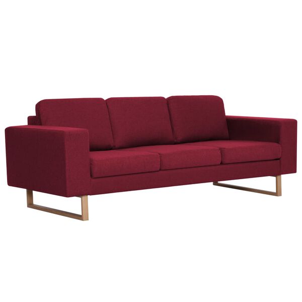 vidaXL 3-Sitzer-Sofa Stoff Weinrot